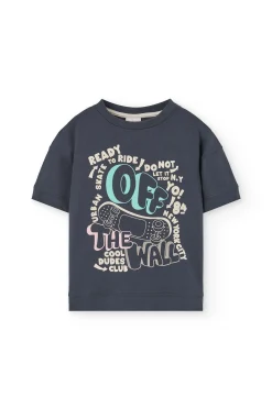 Maglietta in maglia per bambina di colore grigio.