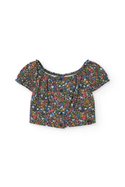 Maglietta in maglia per bambina con stampa