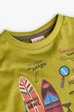 Maglietta in maglia per bambino colore verde