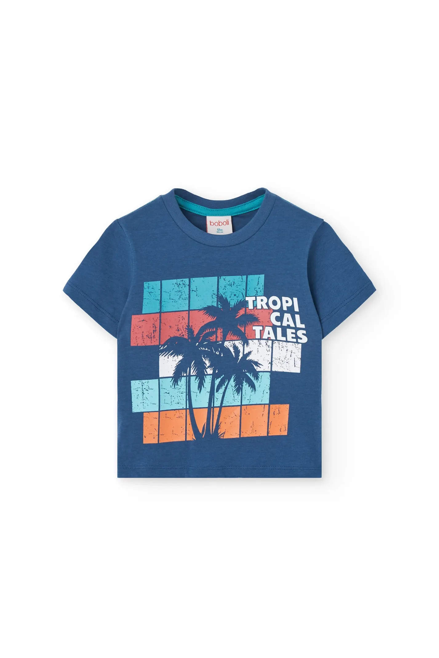 Maglietta in maglia per bambino in colore blu