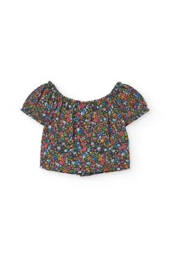 Maglietta in maglia per bambina con stampa