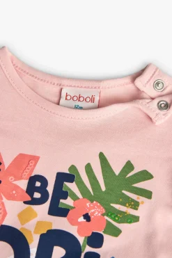 Maglietta in maglia per bambina in colore rosa con stampa