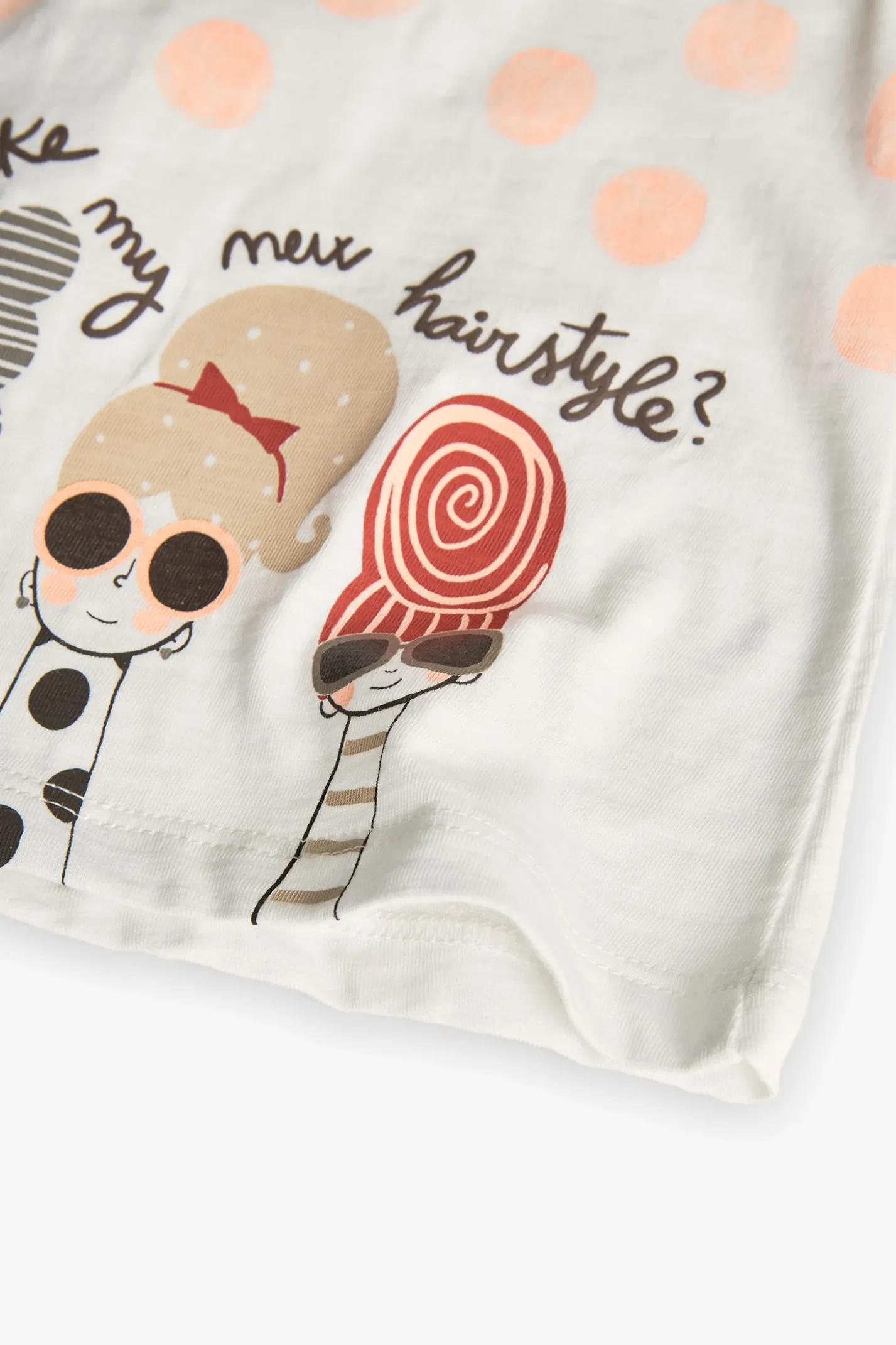 Maglietta in maglia per bambina bianca combinata