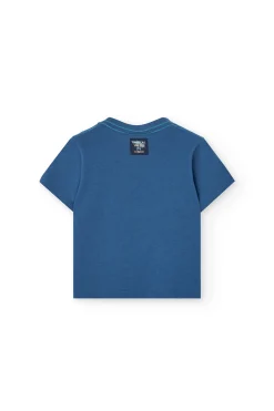 Maglietta in maglia per bambino in colore blu