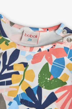 Maglietta in maglia per bambina con stampa floreale
