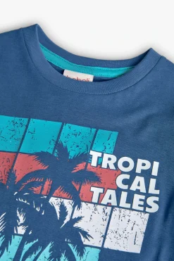 Maglietta in maglia per bambino in colore blu