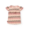 Maglietta in maglia per neonata in colore pastello con stampa
