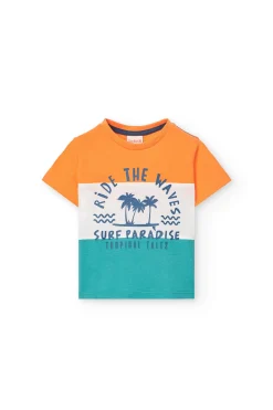 Maglietta in maglia per neonato color arancione