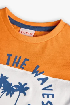 Maglietta in maglia per neonato color arancione