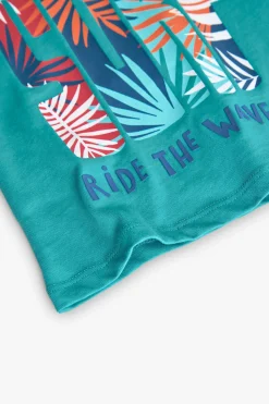 Maglietta in maglia per neonato in verde con stampa di lettere.