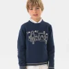 Maglione in maglia per bambino di colore blu marino