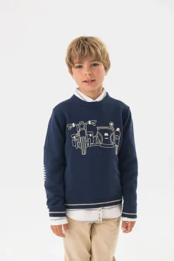 Maglione in maglia per bambino di colore blu marino