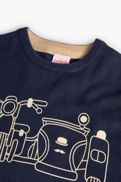 Maglione in maglia per bambino di colore blu marino