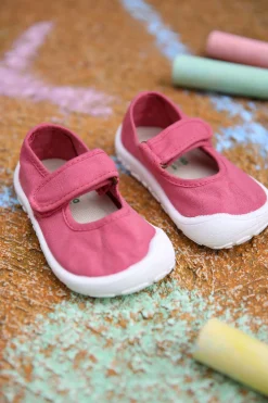 Mercedes Bosco barefoot in tela color fragola