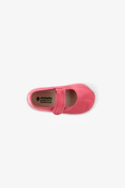 Mercedes Bosco barefoot in tela color fragola