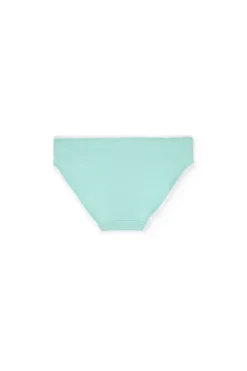 Pacco da 3 mutandine in maglia per bambina nei colori verde, rosa e bianco.