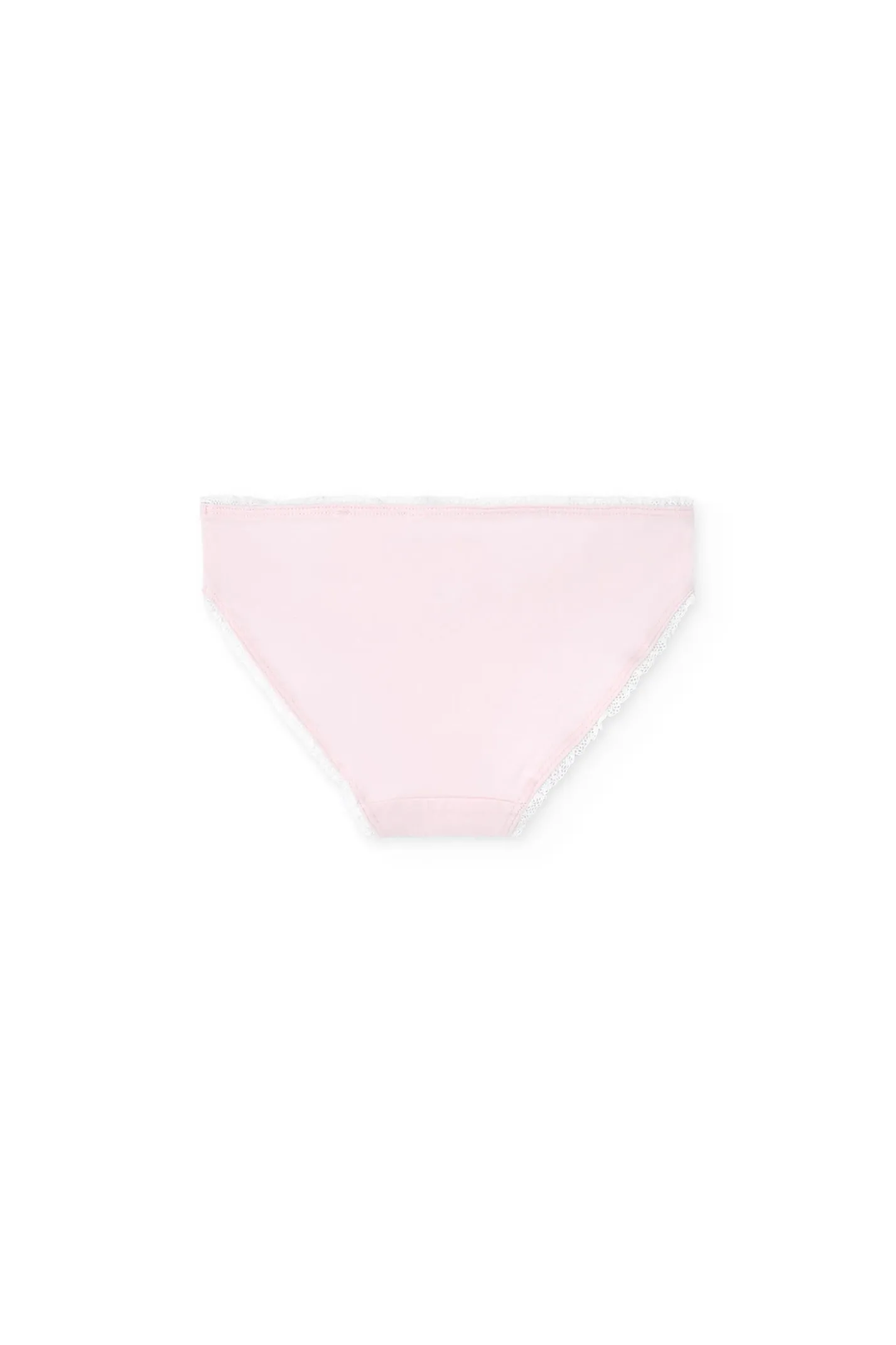 Pacco da 3 mutandine in maglia per bambina nei colori verde, rosa e bianco.
