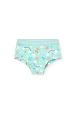 Pacco di 3 mutandine in maglia per bambina con stampa colorata