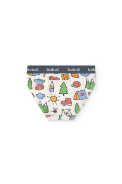 Pacco di 3 slip in maglia per bambino di colore arancione.