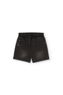 Pantalón felpa denim para bebé niño en negro