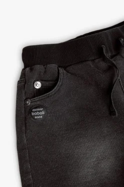 Pantalón felpa denim para bebé niño en negro