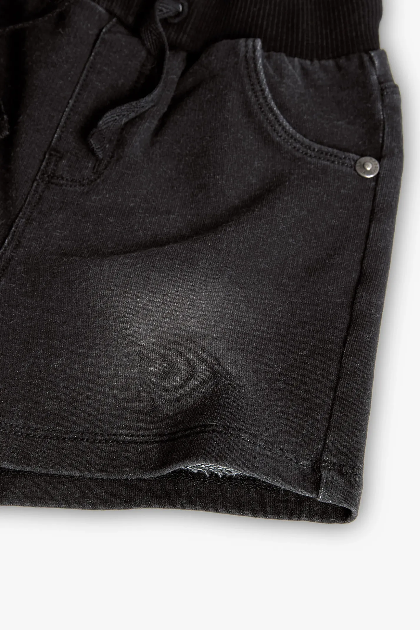 Pantalón felpa denim para bebé niño en negro