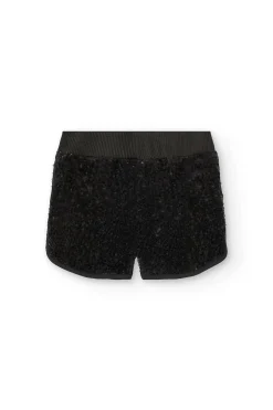 Pantaloncini di paillettes per bambina in colore nero