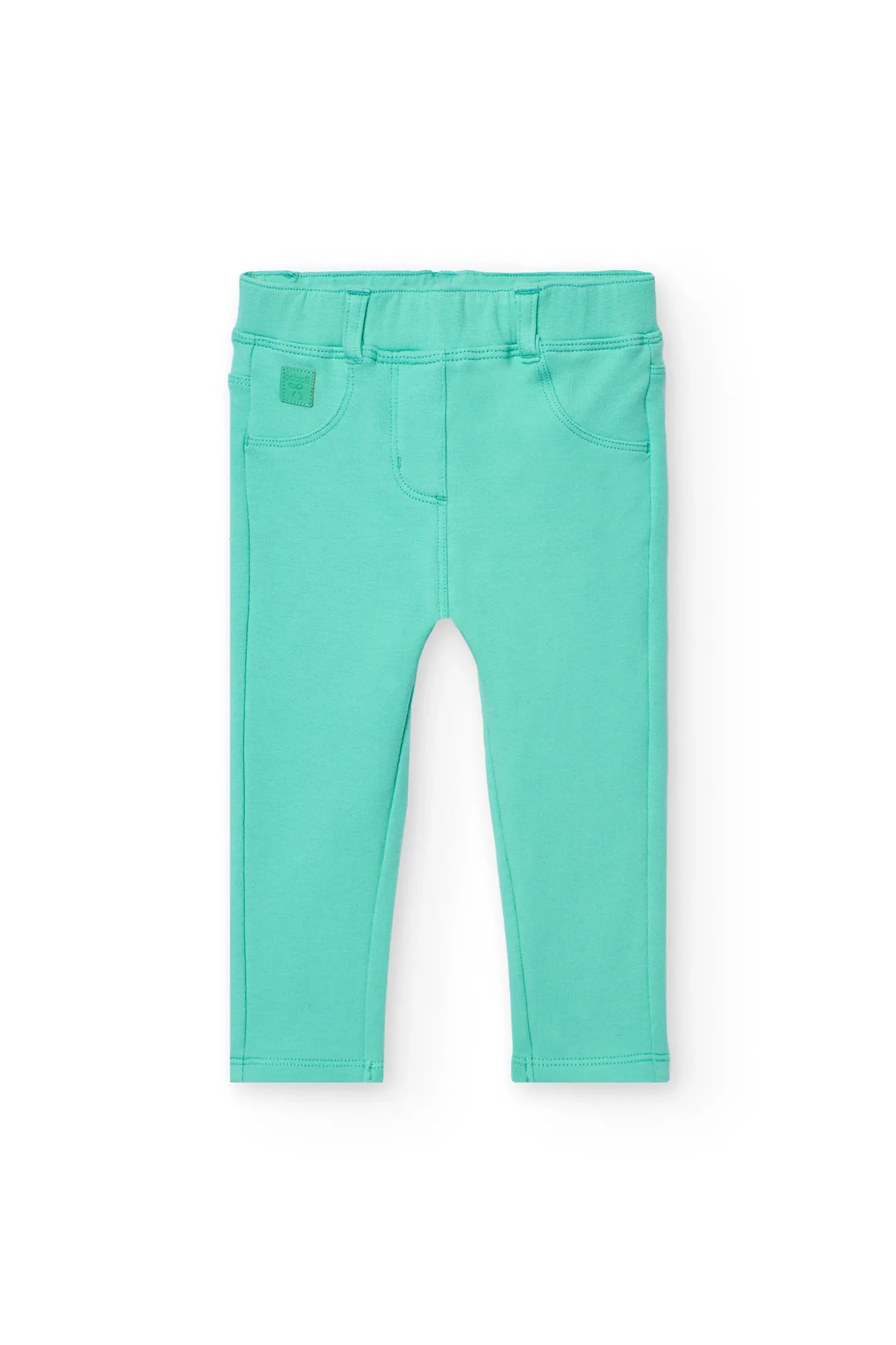 Pantalone base in maglia per bambina in colore verde