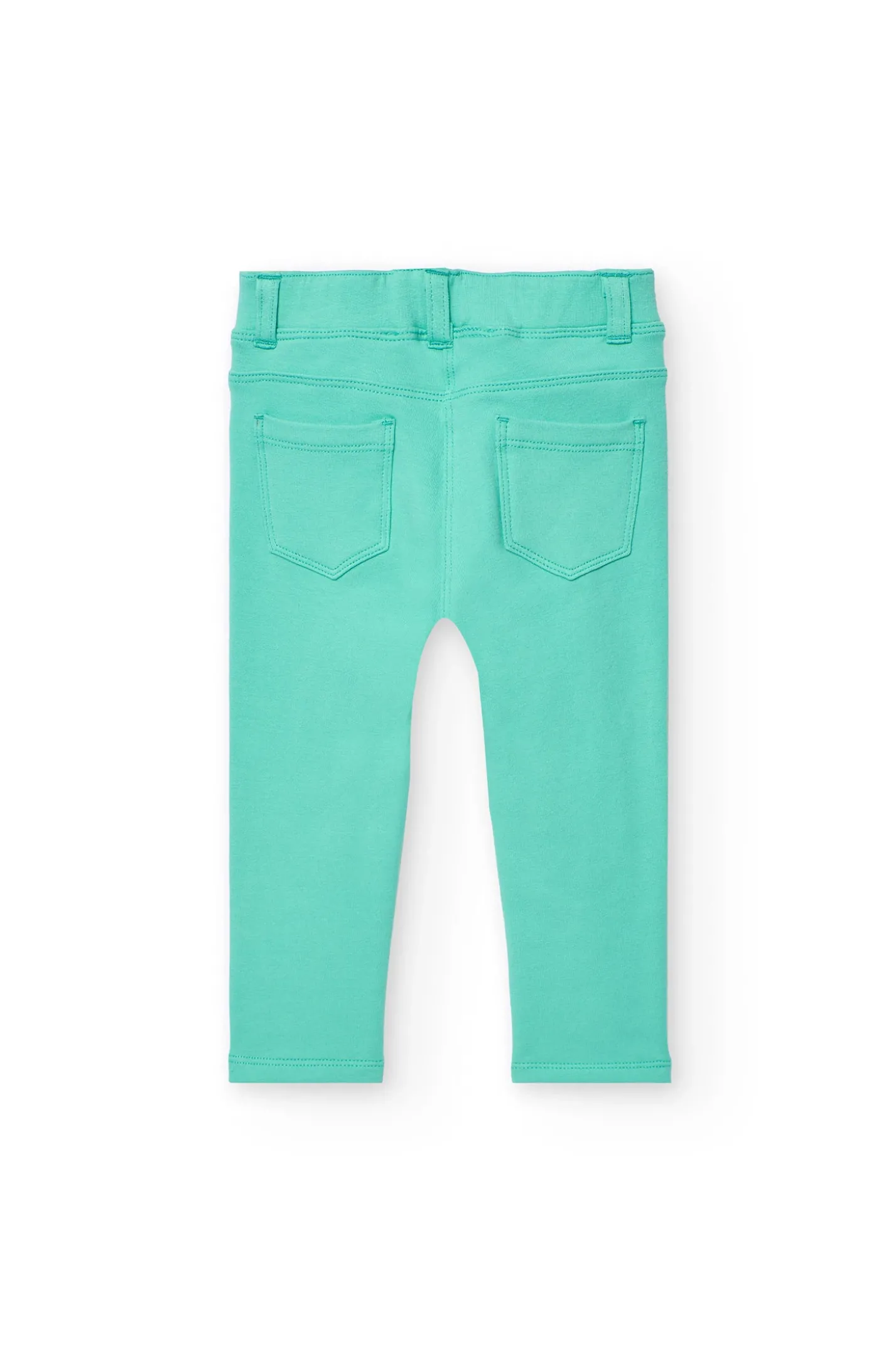 Pantalone base in maglia per bambina in colore verde