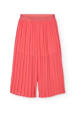 Pantalone di chiffon plissettato per bambina di colore rosso
