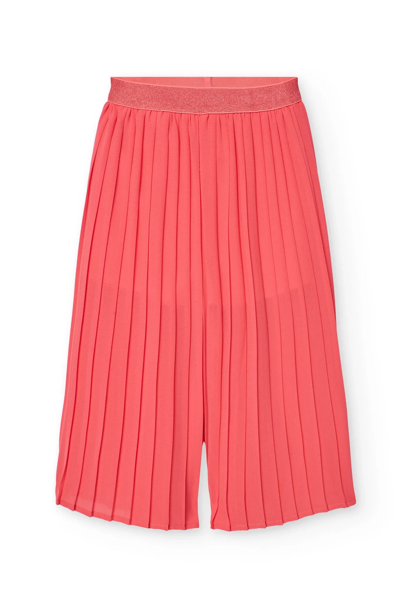 Pantalone di chiffon plissettato per bambina di colore rosso
