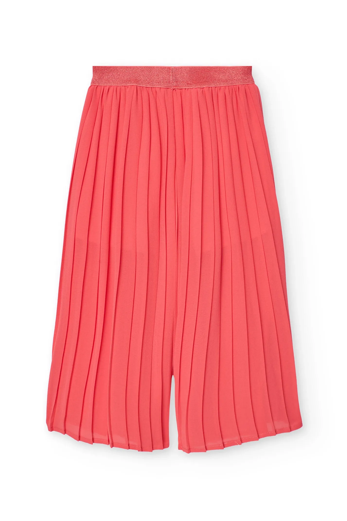 Pantalone di chiffon plissettato per bambina di colore rosso