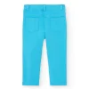 Pantalone di felpa per bambina in colore blu.