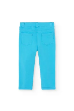 Pantalone di felpa per bambina in colore blu.
