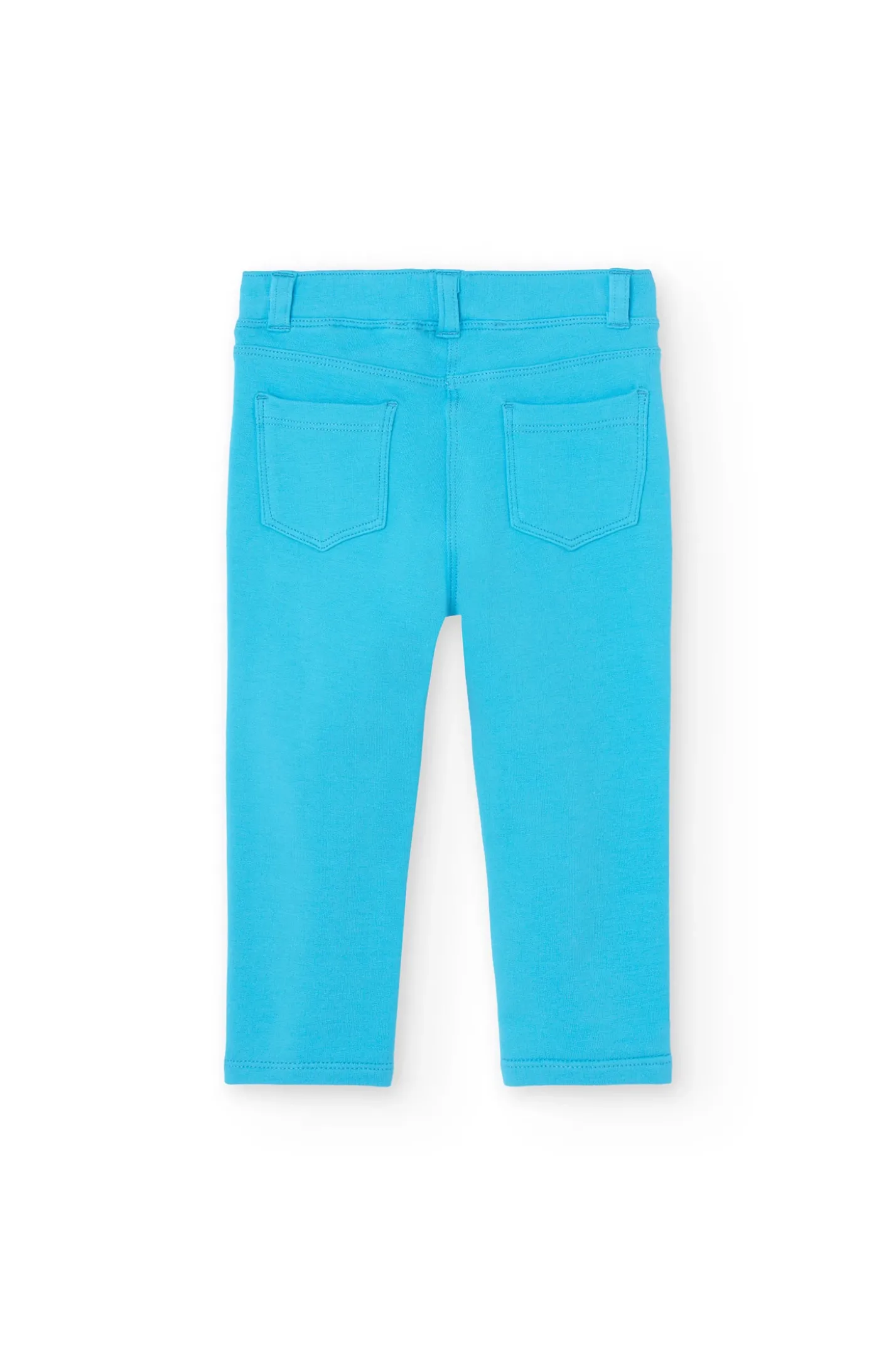Pantalone di felpa per bambina in colore blu.
