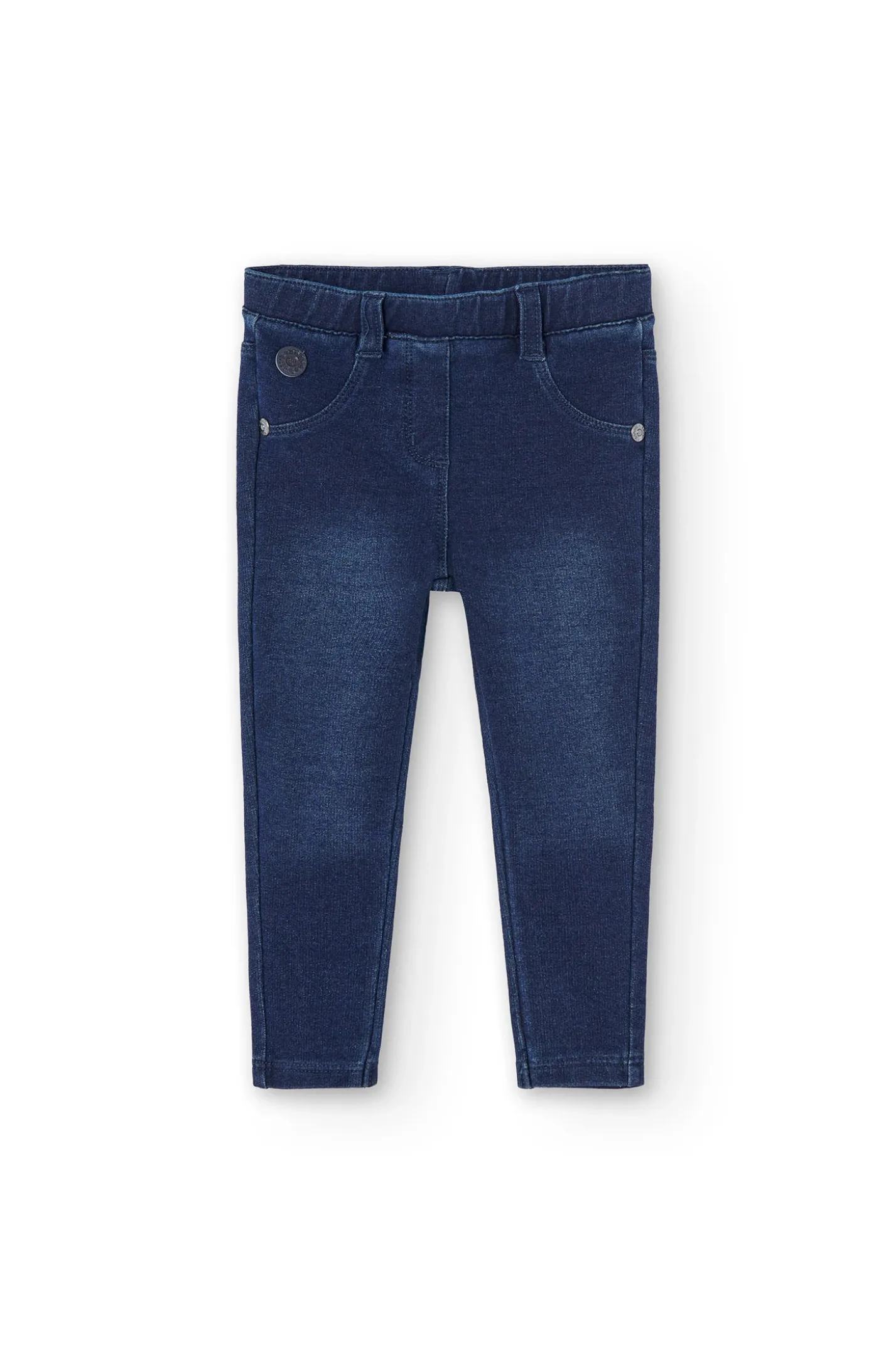 Pantalone in felpa denim per neonata in blu marino
