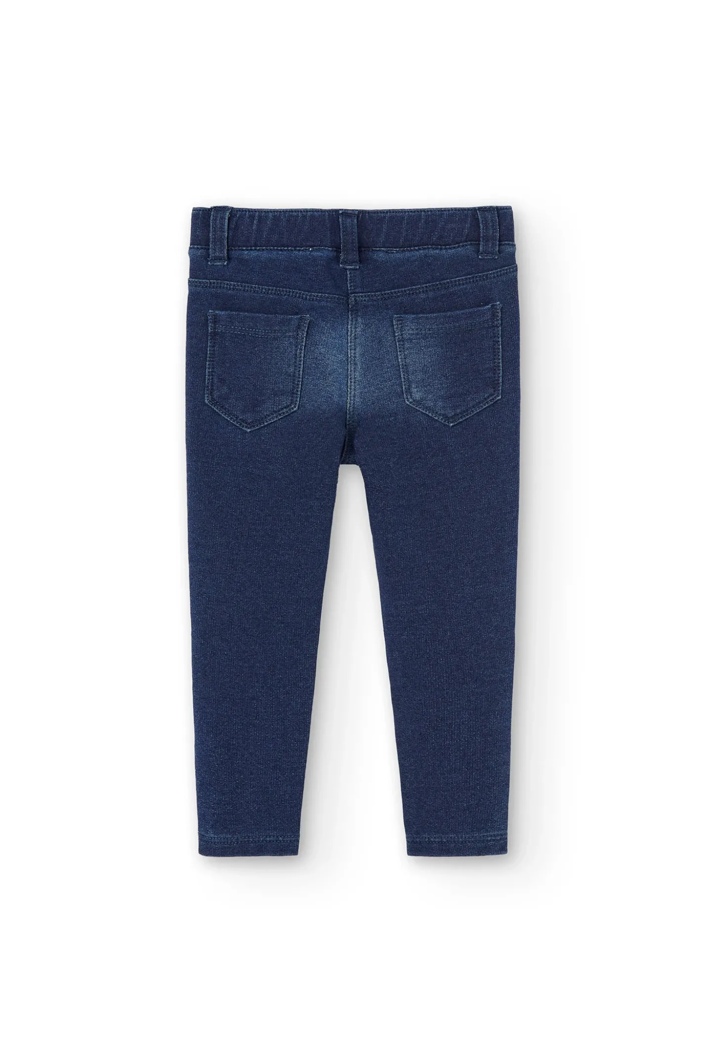 Pantalone in felpa denim per neonata in blu marino