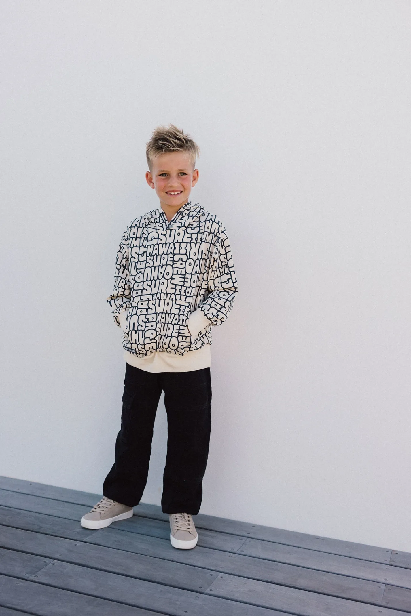 Pantalone in maglia per bambino di colore nero