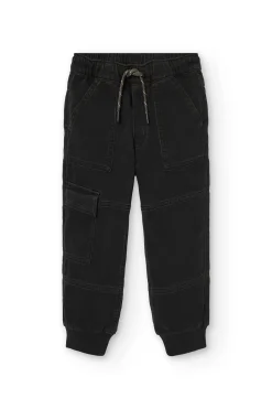Pantalone in maglia per bambino di colore nero