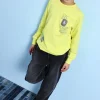 Pantaloni bambino in pile denim
