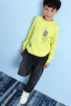 Pantaloni bambino in pile denim