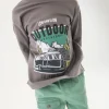 Pantaloni cargo elastici per bambino in colore verde