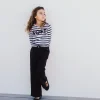 Pantaloni cargo in viscosa per bambina di colore nero