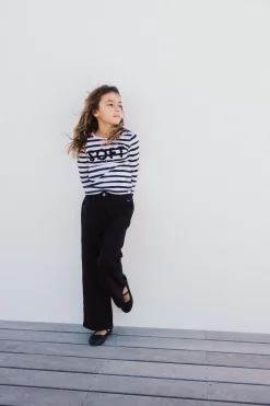 Pantaloni cargo in viscosa per bambina di colore nero