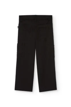Pantaloni cargo in viscosa per bambina di colore nero
