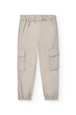 Pantaloni cargo per bambino di colore marrone