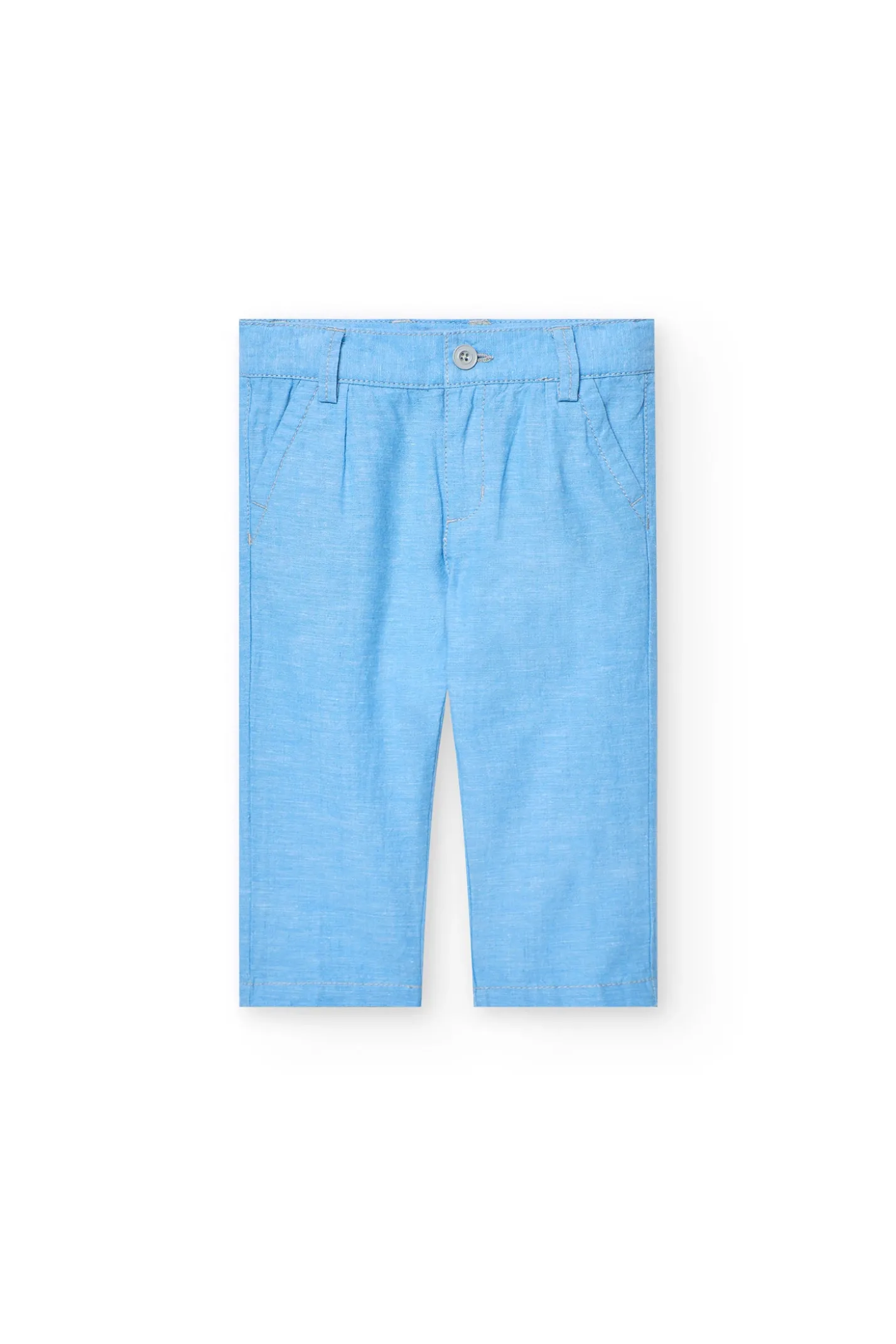 Pantaloni di lino per bambino in colore azzurro cielo