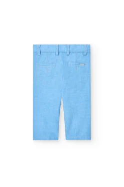 Pantaloni di lino per bambino in colore azzurro cielo