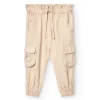 Pantaloni di twill per bambina in colore beige