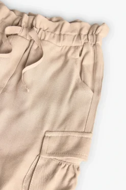 Pantaloni di twill per bambina in colore beige